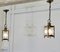 Vintage Small French Brass and Glass Hall Lantern Lights, 1920s, Set of 2, Image 8