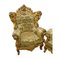 Baroque Armrest Chairs Dépoque with Gilt Carved Wood & Upholstered, Set of 2, Image 2