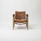 Vintage Danish Safari Chair in Patinated Leather, 1960s, Image 4