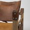 Vintage Danish Safari Chair in Patinated Leather, 1960s 8
