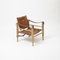 Vintage Danish Safari Chair in Patinated Leather, 1960s 2
