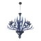 Lámpara de araña Bluino con hojas italianas de cristal de Murano de Simoeng, Imagen 1