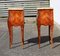Vintage Louis XV French Rosewood Marquetry Nightstands in Marble, 1950s, Set of 2 5