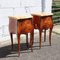 Vintage Louis XV French Rosewood Marquetry Nightstands in Marble, 1950s, Set of 2 3