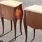 Vintage Louis XV French Rosewood Marquetry Nightstands in Marble, 1950s, Set of 2 7