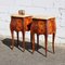 Vintage Louis XV French Rosewood Marquetry Nightstands in Marble, 1950s, Set of 2 2