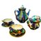 Vintage Spanish Colorful Ceramic Coffee Set by Nijar, Set of 14 4