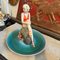 Italian Art Deco Hand-Painted Ceramic of Woman at the Sea by Ronzan, 1940s 11