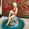 Italian Art Deco Hand-Painted Ceramic of Woman at the Sea by Ronzan, 1940s 12