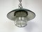 Industrial Green Enamel Factory Cage Pendant Lamp in Cast Iron, 1960s, Image 8