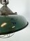 Industrial Green Enamel Factory Cage Pendant Lamp in Cast Iron, 1960s, Image 7