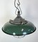 Industrial Green Enamel Factory Cage Pendant Lamp in Cast Iron, 1960s 9