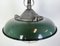 Industrial Green Enamel Factory Cage Pendant Lamp in Cast Iron, 1960s 4