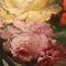 Dalias, rosas y hortensias, óleo sobre lienzo, del siglo XIX, enmarcado, Imagen 4