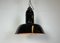 Industrial Black Enamel Factory Lamp with Cast Iron Top, 1930s 18