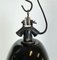 Industrial Black Enamel Factory Lamp with Cast Iron Top, 1930s 11
