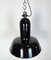 Industrial Black Enamel Factory Lamp with Cast Iron Top, 1930s 8