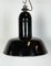 Lámpara de fábrica industrial de esmalte negro con superficie de hierro fundido, años 30, Imagen 10