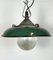 Lámpara colgante industrial de fábrica esmaltada en verde de hierro fundido, años 60, Imagen 7