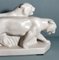 French Art Deco White Craquele Ceramic Panthers in the style of Saint Clement, 1930, Set of 2, Image 5
