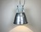Lámpara colgante de fábrica industrial vintage de plata de Elektrosvit, años 60, Imagen 16