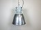 Lámpara colgante de fábrica industrial vintage de plata de Elektrosvit, años 60, Imagen 2