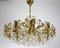 Brass and Crystal Sciolari Chandelier from Palwa, 1960s 1