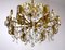 Brass and Crystal Sciolari Chandelier from Palwa, 1960s 3