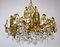 Brass and Crystal Sciolari Chandelier from Palwa, 1960s 6