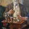 Pausa para el café con perro Pinscher de calidad, 1900, óleo sobre lienzo, enmarcado, Imagen 3