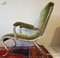 Vintage Armlehnstuhl aus verchromtem Stahl & Samt, 1980er 1