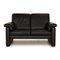 Black Leather Conseta 2-Seater Sofa from COR 1