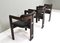 Pamplona Stühle aus schwarzem Leder, Augusti Savini zugeschrieben, Italien, 1965, 3er Set 5