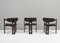 Pamplona Stühle aus schwarzem Leder, Augusti Savini zugeschrieben, Italien, 1965, 3er Set 3