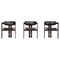 Pamplona Chairs in Black Leather attributed to Augusti Savini, Italy, 1965, Set of 3 1