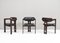 Pamplona Chairs in Black Leather attributed to Augusti Savini, Italy, 1965, Set of 3 2