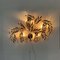 Large Italian Floral Gilded Gold Wall Lamp, 1970s 3