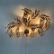 Large Italian Floral Gilded Gold Wall Lamp, 1970s 4