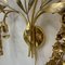 Large Italian Floral Gilded Gold Wall Lamp, 1970s 26
