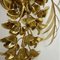 Large Italian Floral Gilded Gold Wall Lamp, 1970s 21