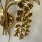 Large Italian Floral Gilded Gold Wall Lamp, 1970s 27