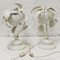 Vintage Italian White Painted Leaf Table Lamps attributed to Sergio Terzani, 1970s, Set of 2 5