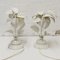 Vintage Italian White Painted Leaf Table Lamps attributed to Sergio Terzani, 1970s, Set of 2 3