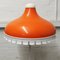 Lámpara de pie era espacial de metal blanco y naranja atribuida a Meyer, Alemania, años 60, Imagen 3