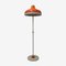 Lámpara de pie era espacial de metal blanco y naranja atribuida a Meyer, Alemania, años 60, Imagen 1