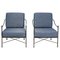 Wrought Iron Outdoor Blue Armchairs, Set of 2 1