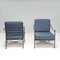 Wrought Iron Outdoor Blue Armchairs, Set of 2 4
