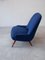 Mid-Century Scandinavian Modern Blue Fabric Armchair, 1950s, Image 4