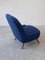 Moderner skandinavischer Mid-Century Stoff Sessel in Blau, 1950er 7