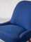 Mid-Century Scandinavian Modern Blue Fabric Armchair, 1950s, Image 9